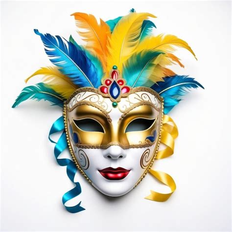 Premium Photo Colourful Venetian Carnival Mask Isolated