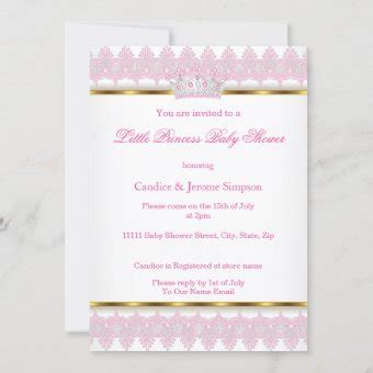 Blonde Princess Girl Baby Shower Pink Gold Tutu Invitation Zazzle