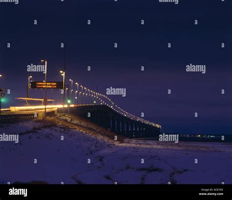 Confederation Bridge Night shot Stock Photo, Royalty Free Image ...