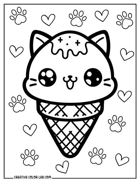 ice cream cat coloring  dena adams blog