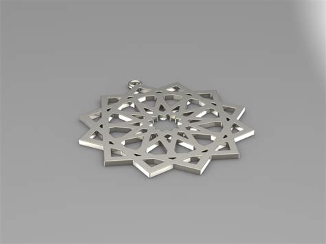 Pendant With Islamic Ornament 3d Model 8 Stl 3dm Free3d
