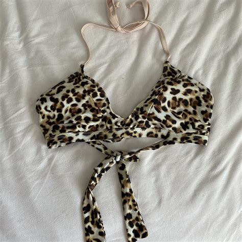 Cheetah Print Bikini Top Depop