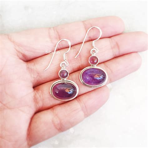 Amethyst Drop Silver Earring Silberuh