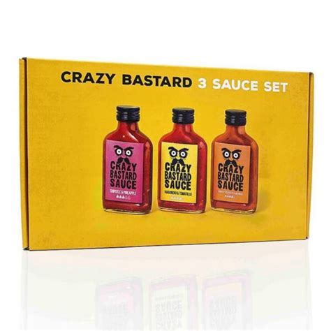 Crazy Bastard Sauce Set In Gift Box Dr Burn Riums Hot Sauce Emporium