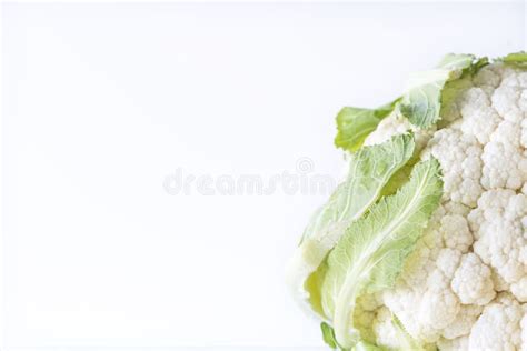 Cauliflower Vegetable On A White Background Isolated Macro