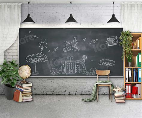 Kate Back To School Backdrop Classroom Blackboard for Photography