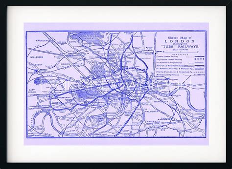 London Tube Rail Map, Vintage Maps, England UK, Dorm Bedroom, Printable ...