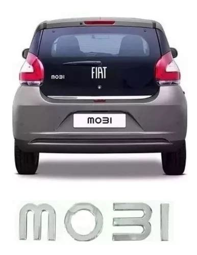 Emblema Letreiro Cromado Mobi Fiat Tampa Traseira Porta Mala