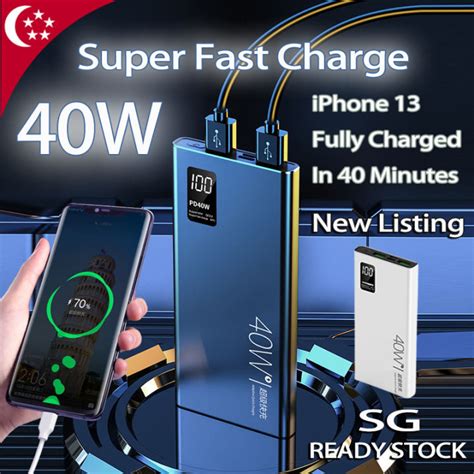 Sg Ready Stock For Huawei Phone Super Fast Charge Power Bank Portable