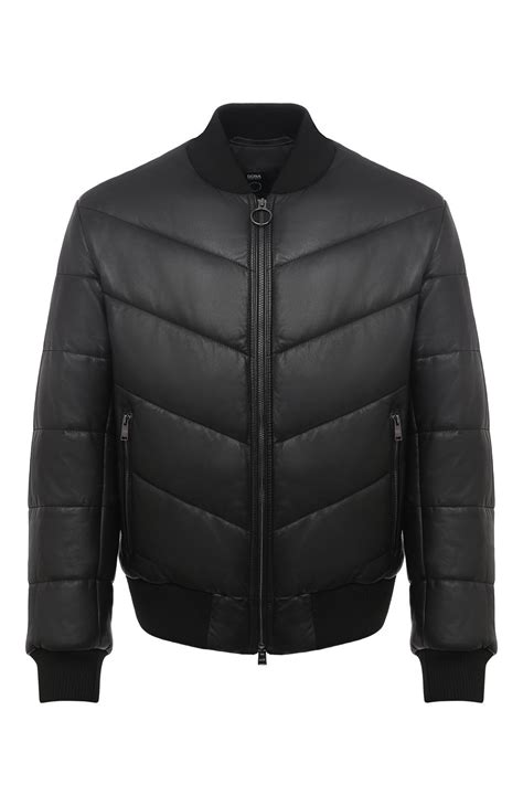 Мужской черный утепленный бомбер BOSS купить в интернет-магазине ЦУМ ...