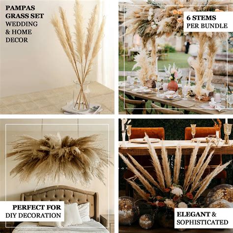 Natural Wheat Tint Pampas Grass Sprays