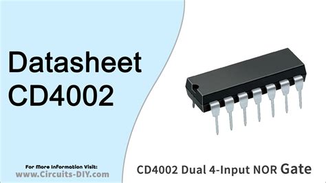 CD4002B CMOS Dual 4-Input NOR Gate IC | Datasheet | Gate, Dual, Canning