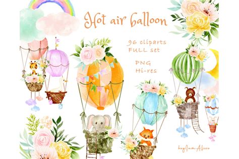 Hot Air Balloon FULL Set By HeyIamAlice TheHungryJPEG