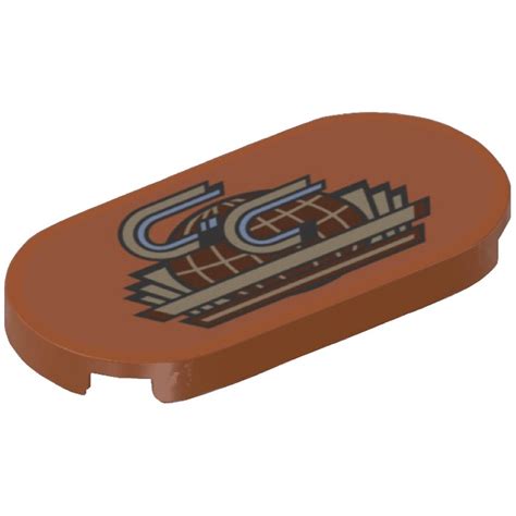 LEGO Tile 2 X 4 With Rounded Ends With GothCorp Logo Sticker 66857