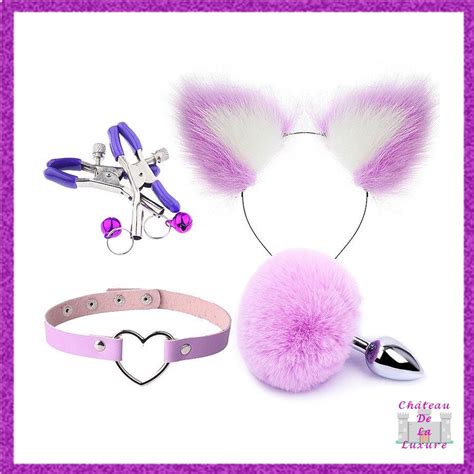 Kit Er Tico Coelhinha Plug Pompom Tiara Gargantilha Grampo De Seio Sex Shop Shopee Brasil