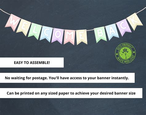 Welcome Back Banner, Printable Banner, Printable Party Supplies ...