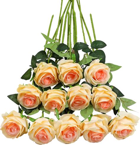 Amazon Tifuly Champagne Roses Artificial Flowers Pcs