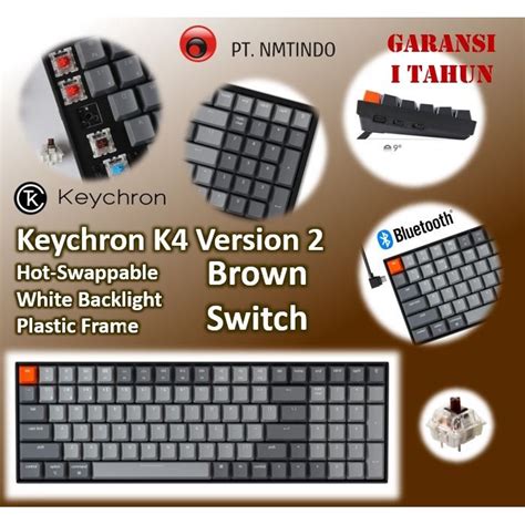 Jual Keychron K Hot Swappable Brown Switch White Backlight Plastic Frame Shopee Indonesia