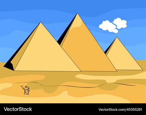 Pyramid Drawing Royalty Free Vector Image Vectorstock