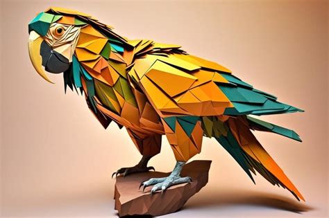 Premium Ai Image Image Of Paper Origami Art Handmade Paper Macaw