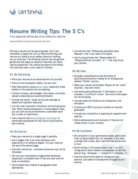 resume writing tips