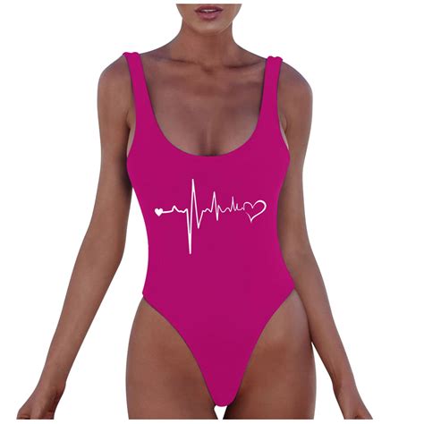 Anineo Women Fashion Letter Print Monokini Sexy Bikini Swimwear Bathing