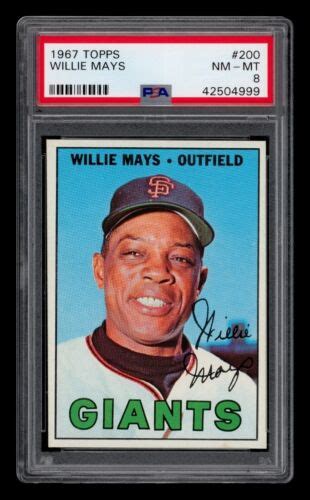 Topps Set Break Willie Mays Psa Nm Mt Ebay