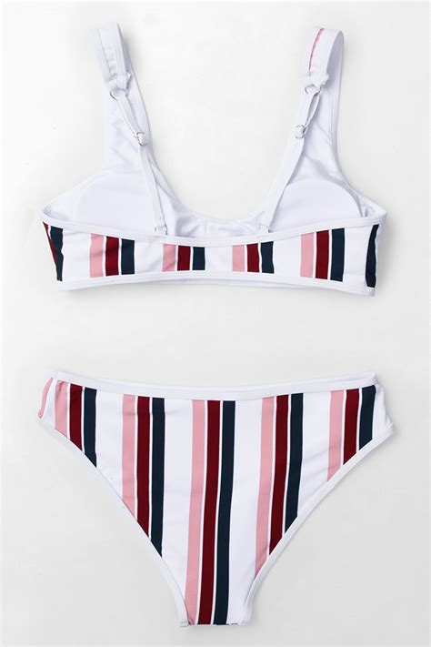 Scoop Neck Striped Bikini