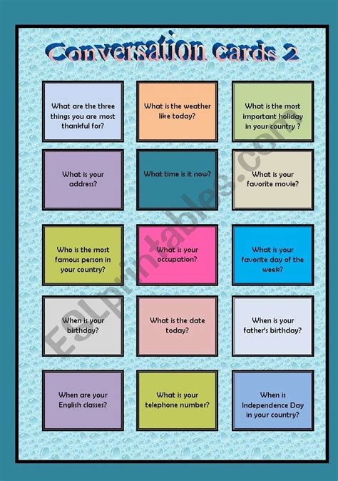 Conversation Cards Wh Questions To Be Esl Worksheet By Sara Hot Sex