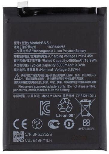 Xiaomi Redmi Note 12 5G BN5J akkumulátor OEM jellegű 5000mAh Grade S