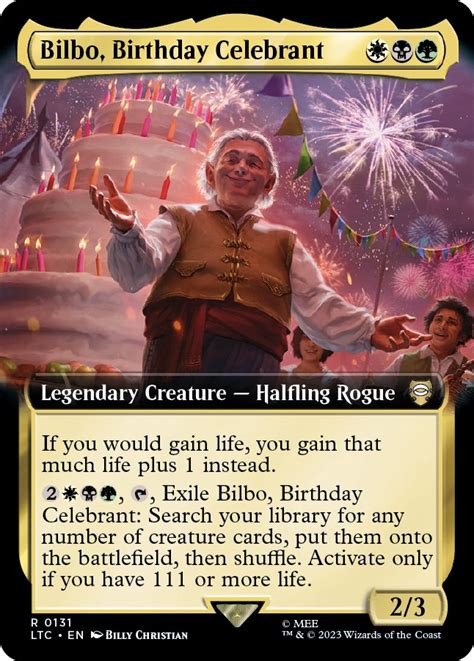 Bilbo Birthday Celebrant Extended Art Commander The Lord Of The