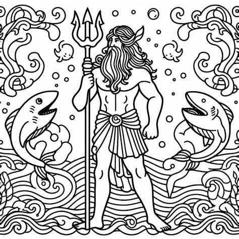 Poseidon Coloring Pages Coloringlib