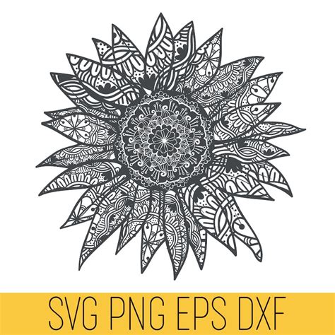 Sunflower Mandala Svg - Etsy