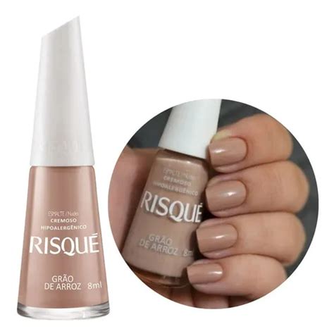 Esmalte Risque Grão De Arroz Clássico Nude Hipoalergênico MercadoLivre