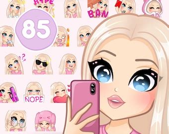 Blonde Girl Twitch Emotes Bundle Pcs For Discord Youtube And Any Stream And Chat Female
