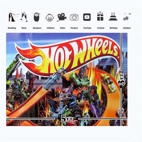 Tel N De Fondo Hot Wheels Para Fiesta De Cumplea Os De X Pies Fondo De Autos De Feliz
