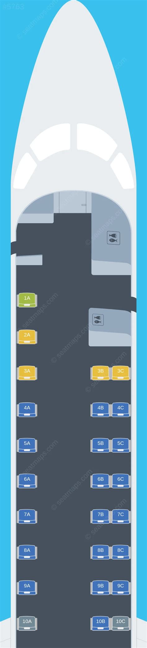 Seat Map Of Envoy Air Embraer Erj145 Aircraft