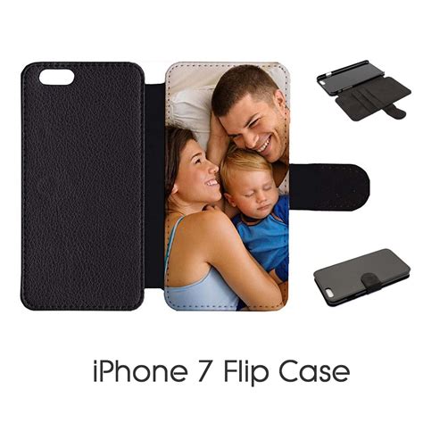 Personalised Leather Apple Iphone 7 Photo Phone Flip Case Little