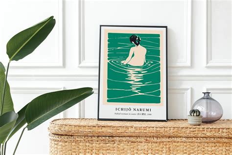 Ichijo Narumi Naked Woman In Water Edo Japanese Poster Wall Art Home Decor Ukiyo E Art Print