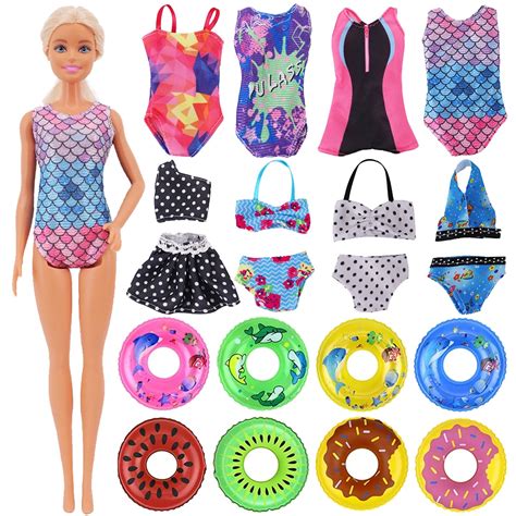 Barbies Doll Clothes Swimsuit Bikini Summer Beach Party Dress Swimming Ring For Inch Doll