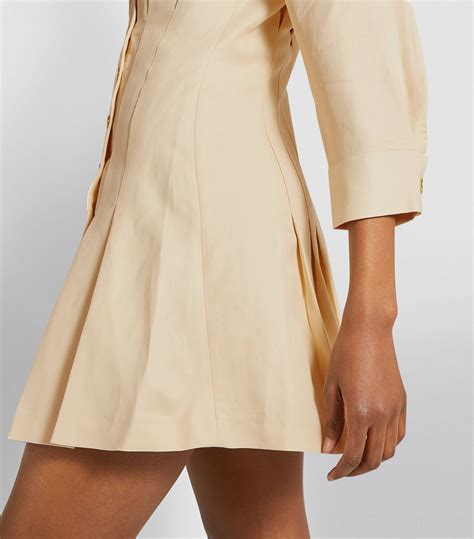 Womens SANDRO Beige Linen Wrap Around Mini Dress Harrods UK