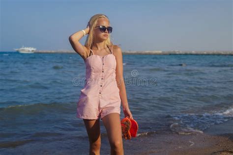 Teenage Girl With Blonde Hair On The Beach Stock Photo Image Of Blonde Holiday