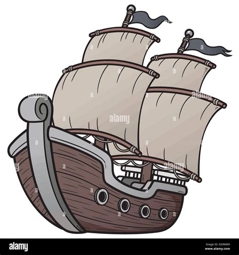 Vector Illustration Of Pirate Ship Stock Vector Image Art Alamy