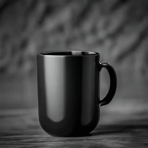 premium ai image  black coffee mug
