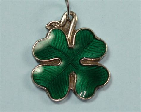 Vintage Four Leaf Clover Charm David Andersen Norway Sterling Enamel Etsy