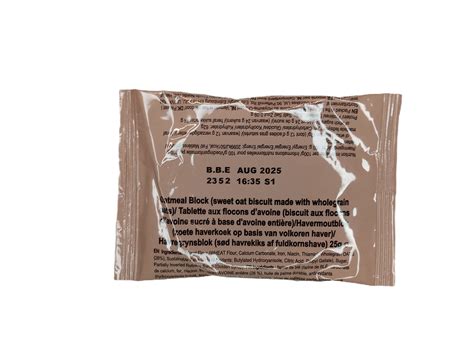 British Ration Pack Mre Oatmeal Biscuit Block Mre Uk