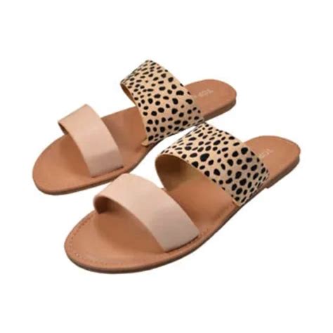 TOP Moda Shoes Top Moda Nude Cheetah Contrast Double Strap Malik Slide 9 Poshmark