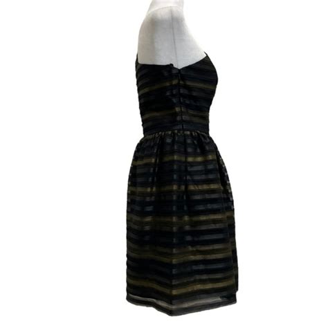 Jill Stuart Dresses Jill Stuart Black And Gold Metallic Mesh One