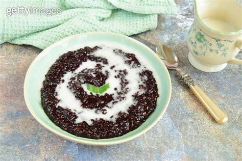 Indonesian Traditional Dessert Bubur Ketan Hitam Or Black Glutinous