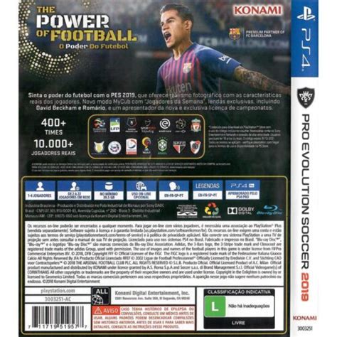 Pes Pro Evolution Soccer Ps Detalhe Jogo M Dia F Sica